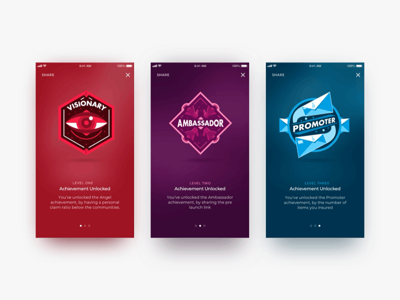 Pineapple - Achievement Badge Reveals animation app badge clean design gif illustration ios principle sketch ui web