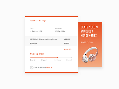 Daily UI Challenge #017 017 dailyui design headphones modal order purchase reciept tracking ui uidesign