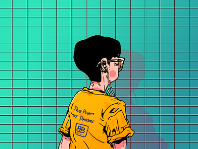 黄色和青色（临摹） Yellow and cyan（Copy) copy 手绘 插图