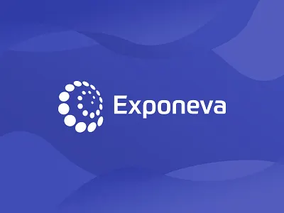 Exponeva advertising logo best logos biotech biotech logo blue branding business logo cheap logo design clever logo custom logo design design logo logo design minimal minimal logo minimalism science typography
