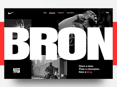 Lebron James concept basketball hero landing page nike typogaphy ui ux webdesign