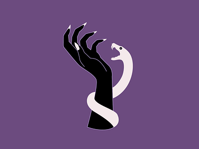 Hex halloween hand illustration snake witch