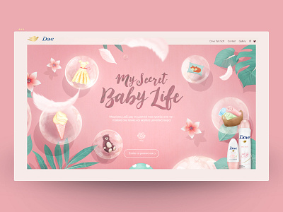 Dove "My Secret Baby Life" art direction baby cgi design dove george lyras icon illustration illustrator lyras microsite ogilvyone photoshop pink secret ui ux vector visual web