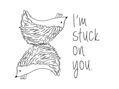 Hedgehog card hedgehog illustration love vector