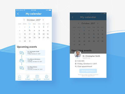 HeyDoc! babies calendar design app ui design