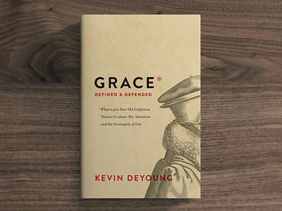 Grace Defined and Defended book book art christian church design kraft minimal red simple typography