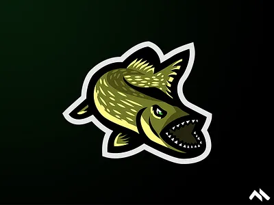 Pike Mascot logo art artist artoftheday artwork brand branding buy buylogo design fish identity illustration logo logomascot mascot mascotlogo pike