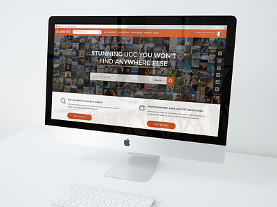 Search and marketplace for visual content app design imac markeplace search ui ux web