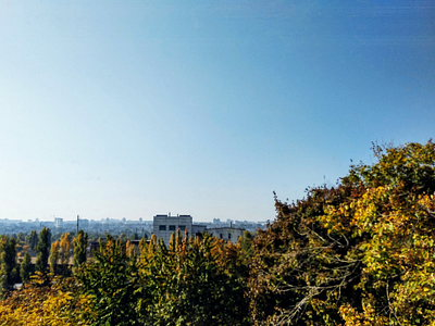 Autumn autumn city sky blue