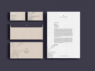 Rasa Winery Stationary Package brand identity branding illustrations logo rebrand type wine