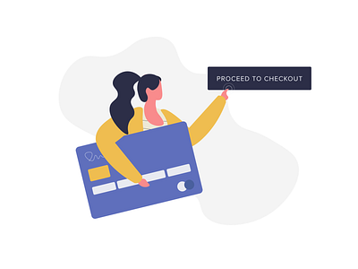 Proceed to Checkout checkout credit card fintech illustration