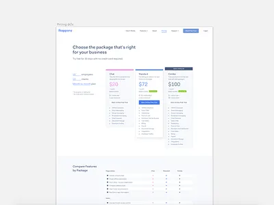 Another Pricing Refresh landing page packages pricing pricing page