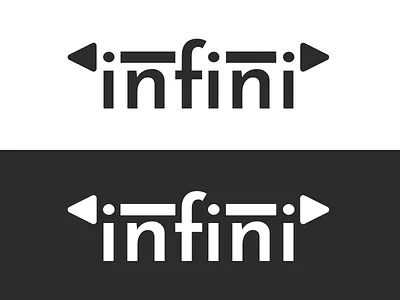 "Infini" Variation #1 2d black and white flat design logo simple typography ui vector