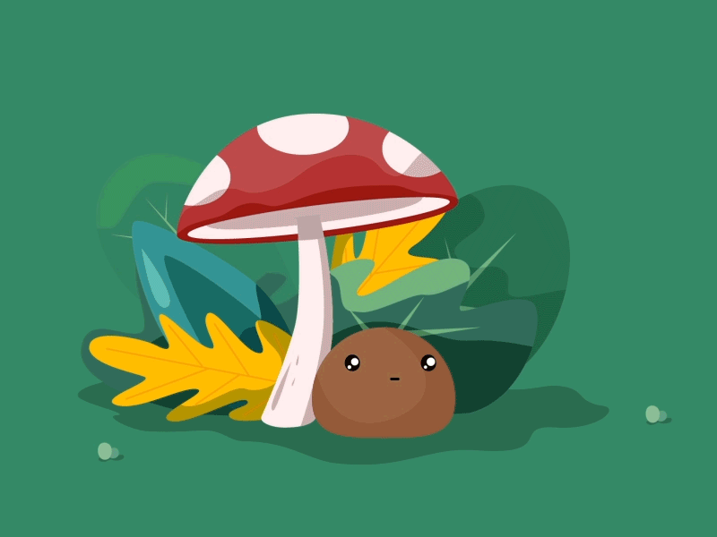 Autumn 2d ae after effects aftereffects animation autumn character cold design flat gif illustration mushroom rain sadness storm