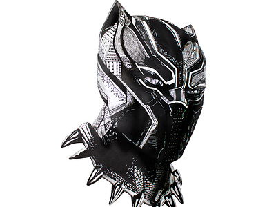 Black Panther black and white black panther illustration ink ink pen markers marvel comics marvelcomics prismacolor super hero tchalla wakanda