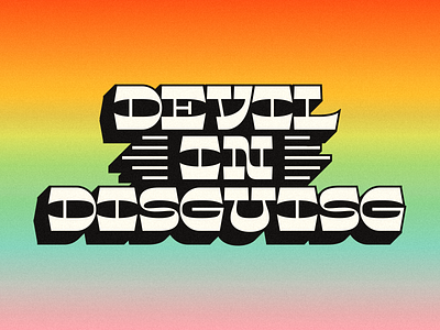 Reverse Con 70s devil gradient lettering reverse contrast