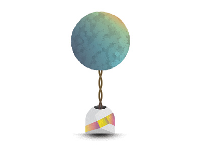 Space Tree 02 illustration leaves nature plants space tree vase weird