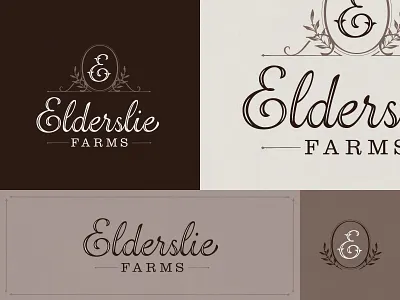Elderslie 01 dining farm foliage frame lettering logotype script seal
