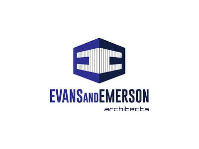 Evans and Emerson Architects Logo badge branding design flat graphic design graphic art icon illustration illustrator logo type typography vector