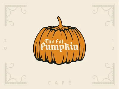 The Fat Pumpkin - Sticker Mule Rebound bar beer blackletter cafe fat halloween medieval orange pumpkin