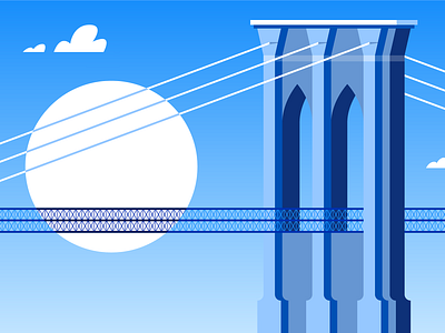 Brooklyn Bridge adobe illustrator bridges brooklyn brooklyn bridge flat design freelance designer illustration illustrator new york new yorker nyc vector