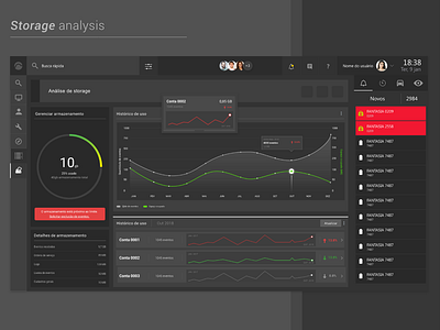 Storage Analysis Dashboard creative dashboard design interface ui ux