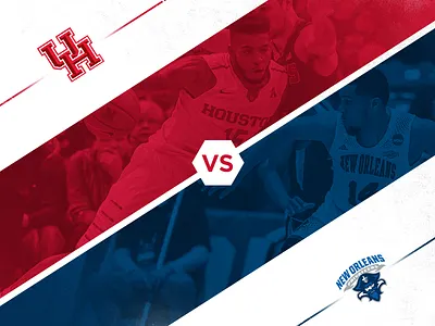 UH vs NO basketball color design graphic houston logo marketing matchup new orleans sports