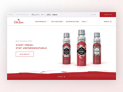 Old Spice Concept UI/UX Design branding graphic design interaction old spice uiux web design website website redesign