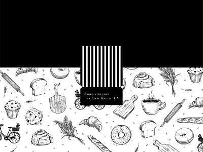 Bakery Packaging - WIP baked goods bakery blackandwhite handdrawn illustration label design packaging sticker woodcut