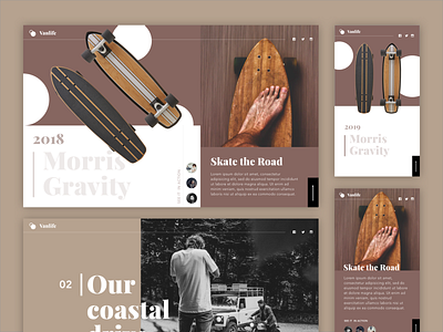 Van life Brand Blog blog brand gallery interaction motorcycle product sans sans serif skateboard template typography ui ux vanlife