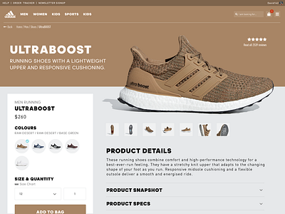 Daily UI Challenge No 12: Single Product adidas android app branding daily 100 challenge daily ui 012 design lettering logo type typography ui ui ux design ux web web deisgn website