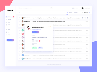 Umail app clean mail messages sketch ui