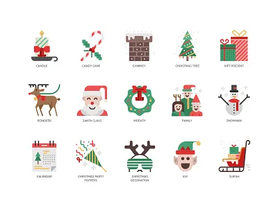 Christmas elements christmas icon design xmas