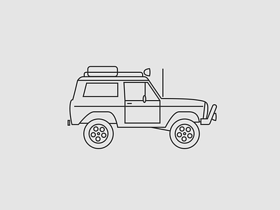 Ford Bronco bronco ford ford bronco glyph icon illustration line art outline overland overlandr