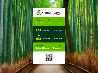 DailyUI#024 - Boarding Pass 024 bamboo dailyui design figma illustration japan ui ux