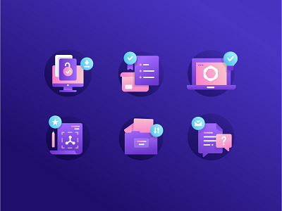 Icons gradient icons illustration