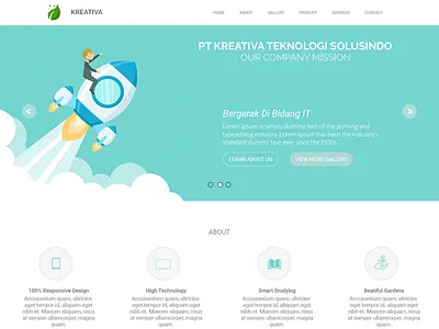 Company Profile PT Kreativa Teknologi Solusindo app bootstrap 4 branding design flatui front end illustration landing page mobile photoshop sketch app typography ui ux vector website