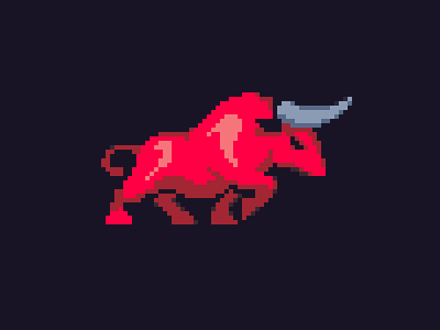 The Mighty [tiny] Bull 8bit design icon light mark pixel art