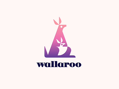 wallaroo animal baby cute kangaroo logo mark mother young