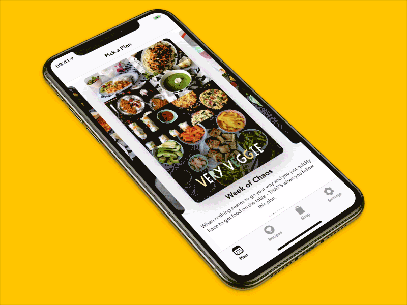 Pick a Plan app branding ios vegetarian yellow