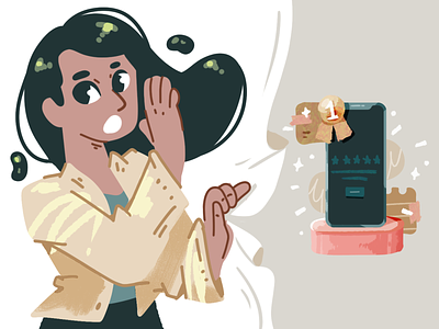 Do you want to know some secrets? award character character design colors drawing earthtone gesture gossip illustration palette phone podium retro reveal secret vector vintage winner winning