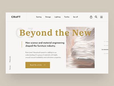 CRAFT Furniture Store Concept Stories Page architecture article concept design e commerce fashion furniture future graphic design interface interior shop store storie ui ux web web design webdesign website