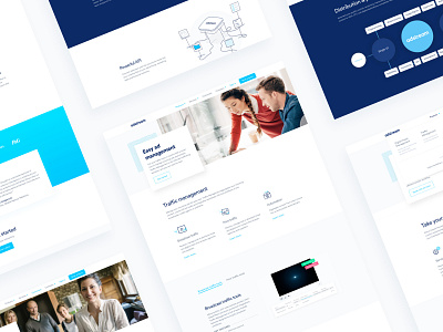 Adstream Services Pages blue clean digital homepage illustration ux web design white