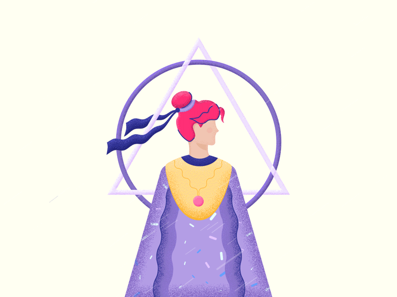 Orlando 2d aftereffects animation character flat girl illustration motiongraphics texture triangle