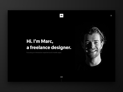 Personal Portfolio Website black clean dark portfolio ui ui design user interface ux ux design website white