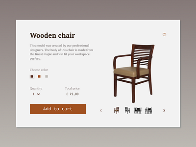 Daily UI 033 art chair dailyui furniture illustration interior design shop ui uidesign мебель