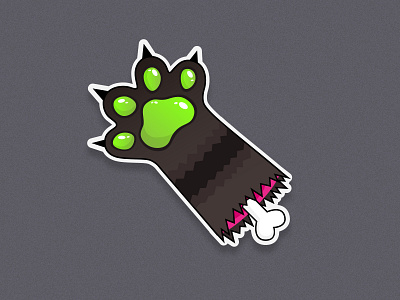 ZombieCatPaw cat flat halloween illustration paw rebound sticker sticker mule vector zombie