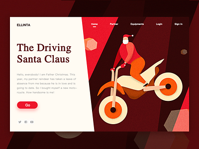 The Driving Santa Claus design illustration ui web