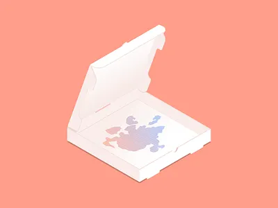 Toxipizza fast food gradient inktober inktober2018 isometric isometric illustration pizza pizza box