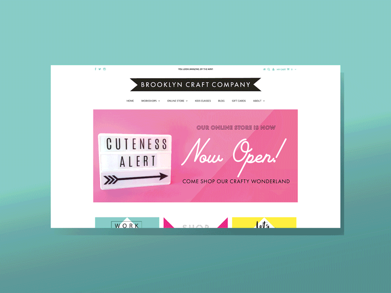 Brooklyn Craft Company arts and crafts brooklyn craft company colorful crafts design landing page sliders